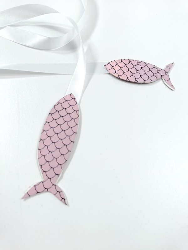 Schleifenband Fische rosa für Meerjungfrauen Schultüte