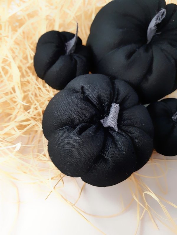 Kürbisse schwarz aus Leinen Stoff *Herbst Deko*